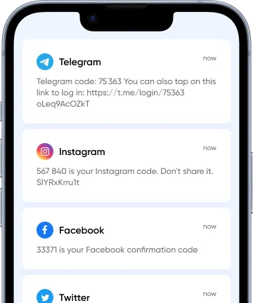 Gelen SMS doğrulama kodlarını gösteren telefon